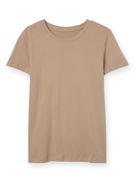 

Casual Crew Neck T-shirt, Camel, T-Shirts