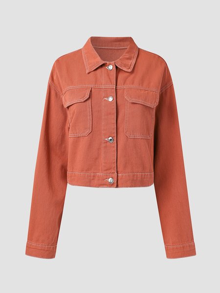 

Off Shoulder Casual Outerwear, Brick red, Jackets