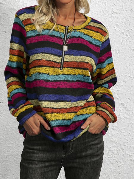 

Vintage Long Sleeve Cotton-Blend Sweatshirt, Flower, Hoodies & Sweatshirts