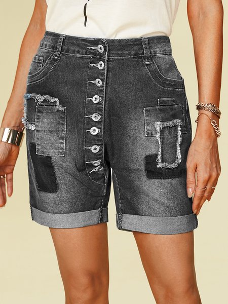 

Holiday Denim Denim shorts, Black, Shorts