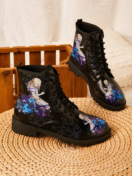 

Casual Alice Flower Martin Boots, As picture, Boots