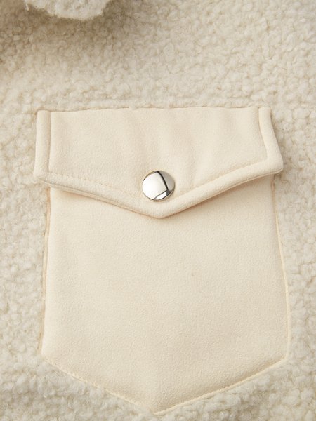 

Casual Daily Solid Coat, White, Coats