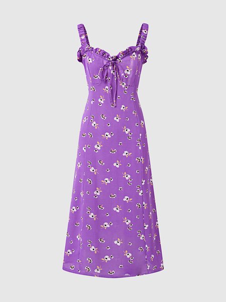 

Spaghetti Slit Elegant Dress, Purple, Maxi Dresses