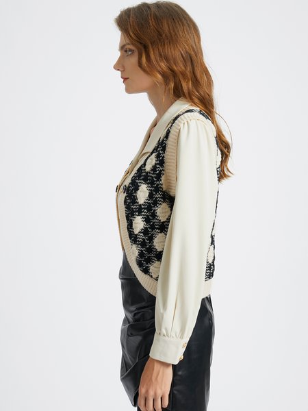 

Acrylic V Neck Casual Floral Sweater, As picture, Cardigans