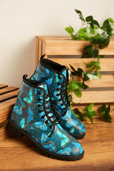 

Casual Butterfly Print Martin Boots, As picture, Boots