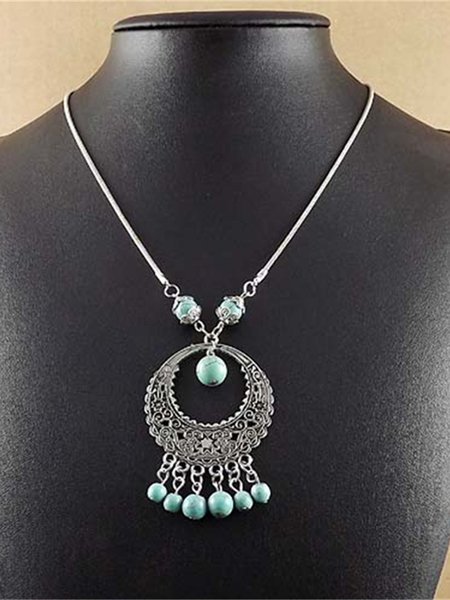 

Ethnic style turquoise necklace, Blue, Necklaces
