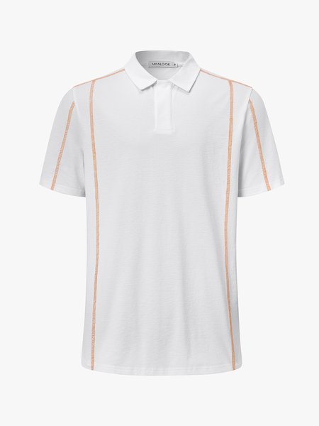 

Men's Lapel Short Sleeve Polo Shirt, White, polo