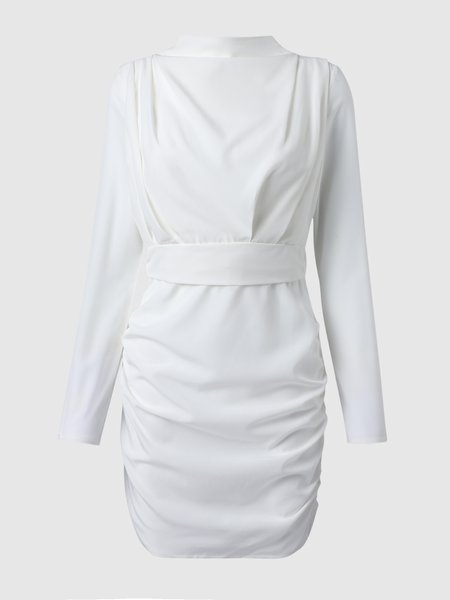 

Crew Neck Cotton Regular Fit Dress, White, Mini Dresses