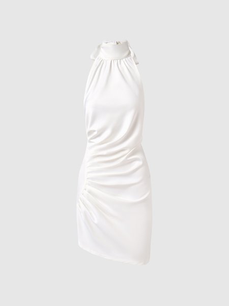 

Elegant Regular Fit Dress, White, Maxi Dresses