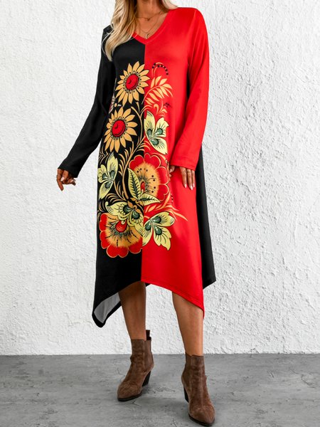 

Vintage Tribal Cotton Blends Dresses, Red, Dresses