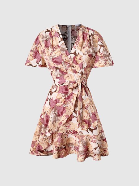 

Elegant Weaving Dress, Pink, Mini Dresses
