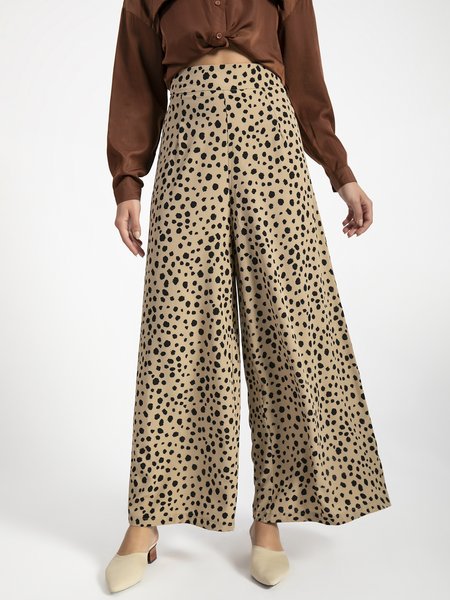 

Printed Casual Wide Leg Pants, As picture, Wide Leg Pants