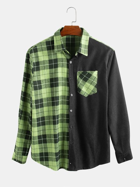

Plaid Shirts & Tops, As picture, Men's shirts