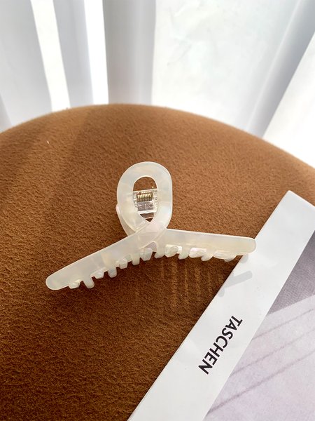 

Acetate hair clip headgear shark clip, White, Headdress