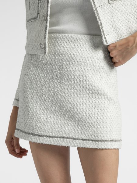 

Elegant Solid Mini Skirt, White, Mini Skirts