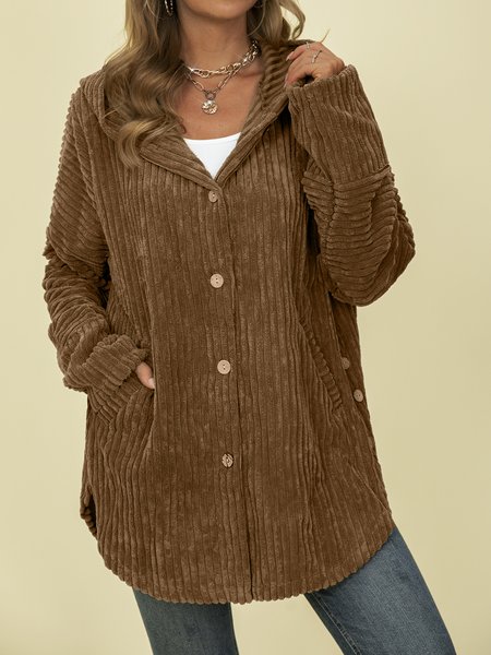 

Plain Casual Outerwear, Brown, Coats & Jackets