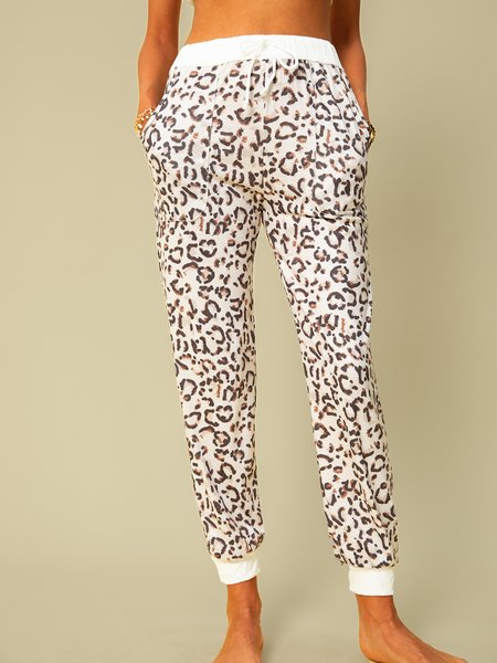 

Leopard Sports Pants, Leopard-white, Pants
