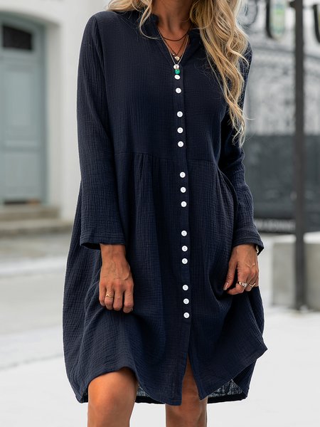 

Vintage Cotton A-Line Dresses, Navyblue, Mini Dresses