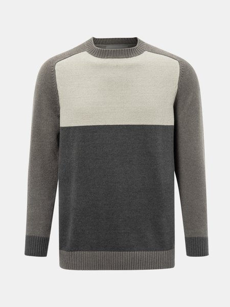 

Solid Crew Neck Cotton Blends Sweater, Color1, Men's Sweater