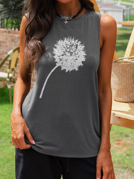 

Casual Cotton-Blend Shift Tanks & Camis, Deep gray, Tanks & Camis