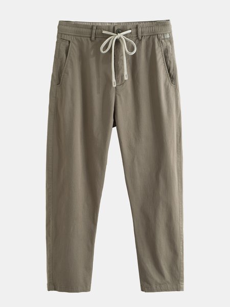 

Cotton Plain Pants, As picture, Men's pants