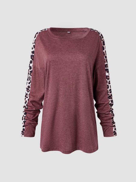 

Vintage Crew Neck Shirts & Tops, Wine red, Long sleeve tops