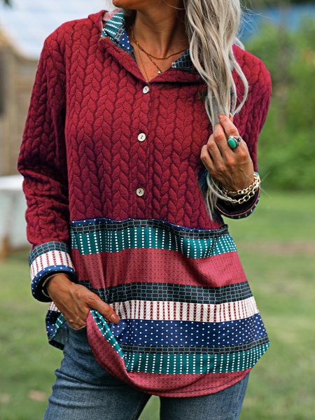 

long sleeve cotton vintage sweatshirt, Wine red, Hoodies & Sweatshirts