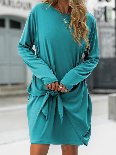 

Vintage Sweet Bow Cotton Dresses, Sky blue, Dresses