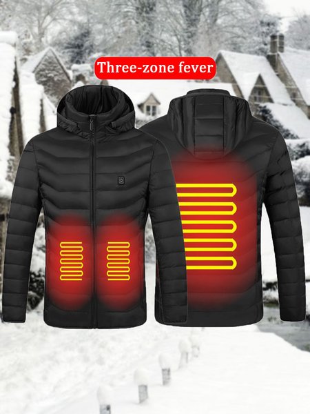 

Men's And Women's Same Style USB Smart Heating Cotton Jacket, Black, Jacket