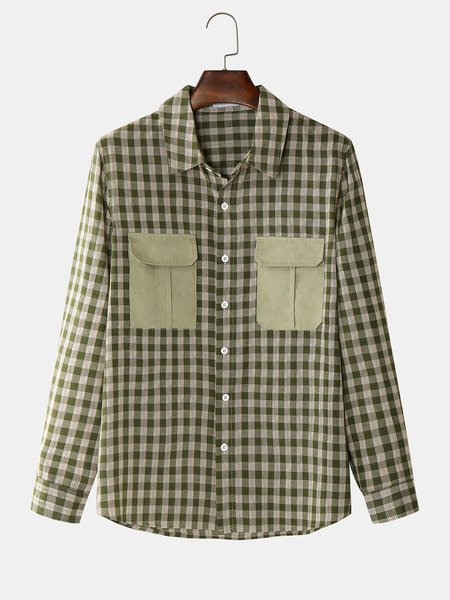 

Plaid Shirts & Tops, As picture, Men's shirts