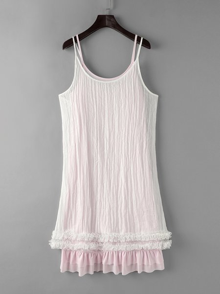 

Cotton Crew Neck Weaving Dress, As picture, Casual Dresses