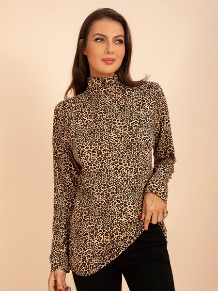 

Leopard Lightweight Long Sleeve Shift, Long sleeve tops