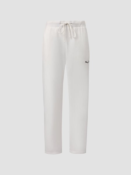 

Plain Embroidered Pants, White, Pants