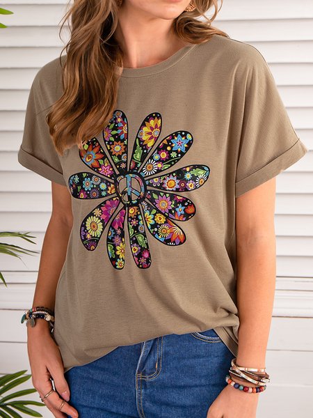

Statement Short Sleeve Printed Shirt, Khaki, T-Shirts