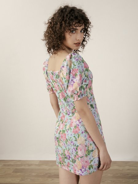 

Slim Fit Elegant Floral Weaving Dress, Flower, Mini Dresses