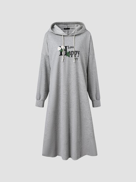 

Off Shoulder Casual Floral Cotton Blends Casual Dresses, Light gray, Casual Dresses