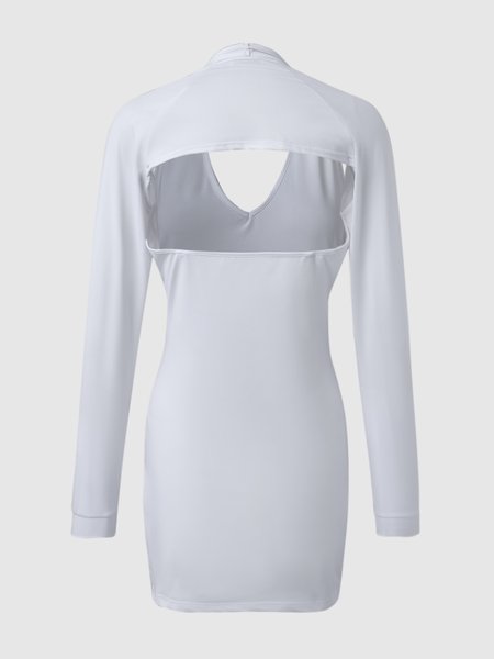 

Halter Knitting Dress, White, Mini Dresses
