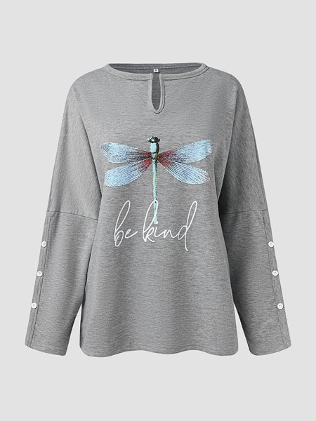 

V Neck Loosen Cute Sweatshirt, Gray, Sweatshirts & Hoodies