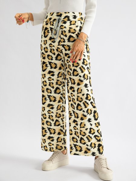 

Leopard Vintage Drawstring Printed Pants, Pants