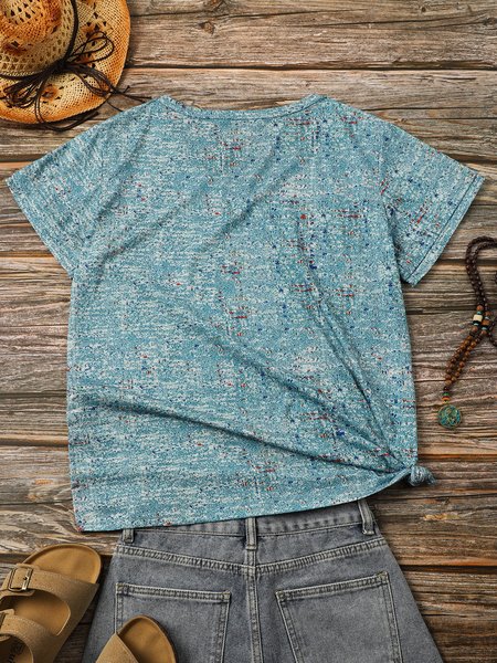 

Casual Short Sleeve Tribal T-shirt, As picture, T-Shirts