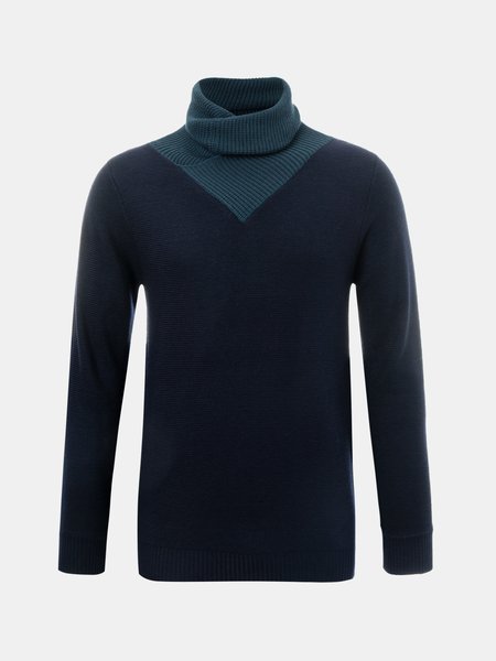

Long Sleeve Casual Sweater, Navyblue, Men's Sweater