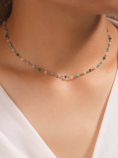

Green beaded necklace, Necklaces