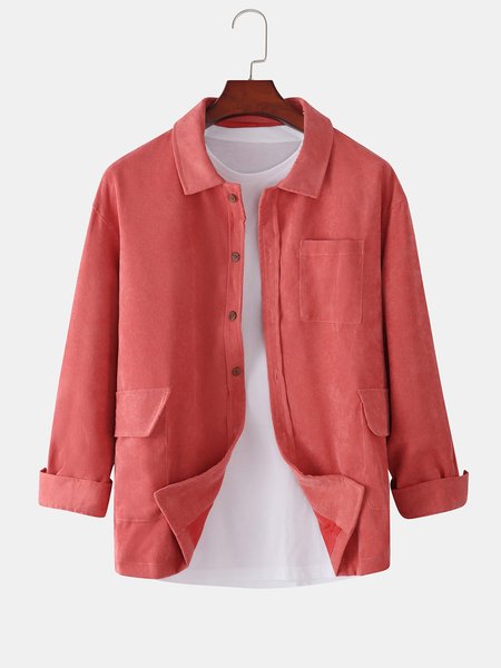 

Shirt Collar Plain Shirts & Tops, Pink, Men's shirts
