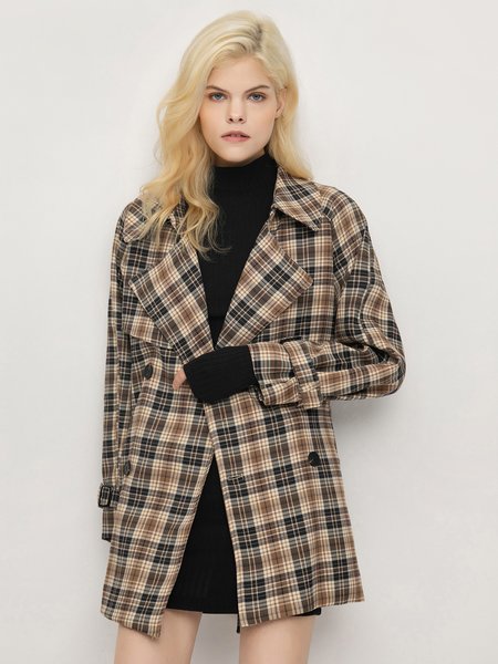 

Lapel Regular Fit Coat, As picture, Coats