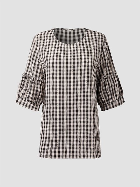 

Casual Household Daily Vintage Cotton Blends Shirts & Tops, Black, T-Shirts