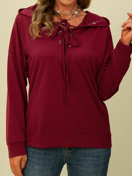 

Casual Long Sleeve Shirts & Tops, Wine red, T-Shirts