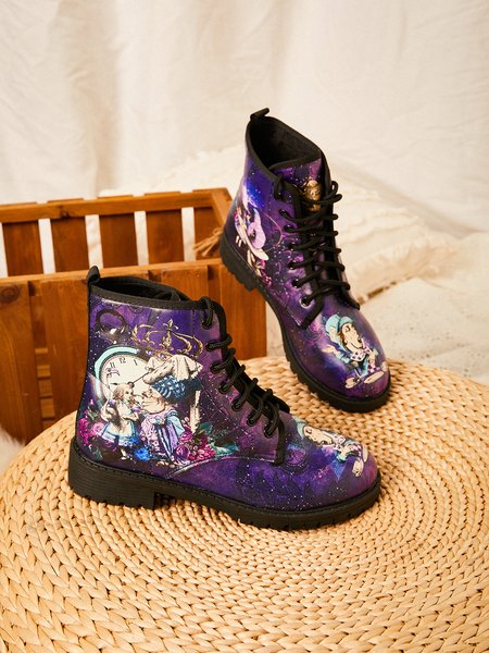 

Simple Alice Print Martin Boots, As picture, Boots