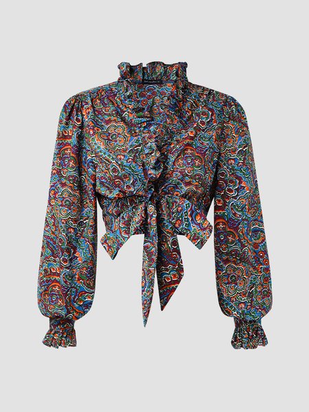 

Floral Cotton Boho Shirts & Tops, Multicolor, Shirts & Blouses