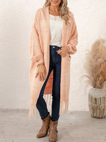 

Long Sleeve Boho Acrylic Sweater, Pink, Knitwear & Sweaters