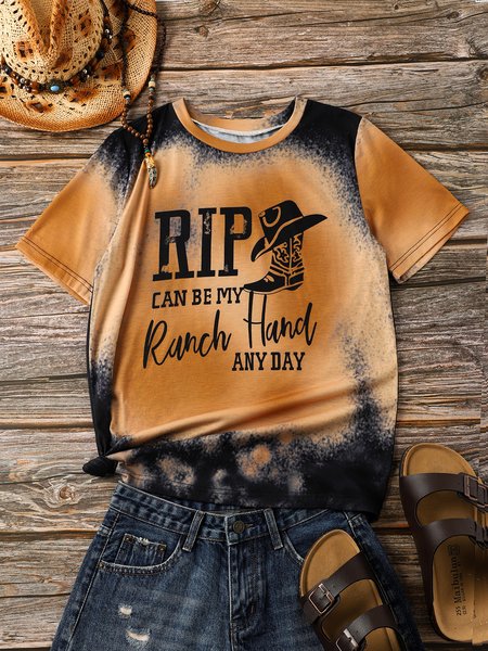 

Cotton Crew Neck Vintage T-shirt, Brown, Auto-clearance